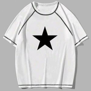 ROMWE Academia Star Print Top Stitch Raglan Sleeve Tee Medium